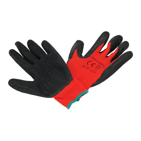 CT3837 - 12 Pairs Of Latex Work Gloves Size 8 Medium