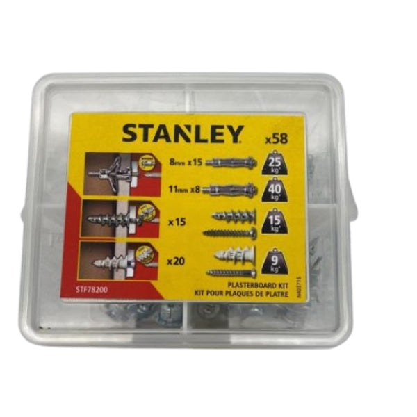 093108 - 58pc Plasterboard Hollow Wall Assortment Kit