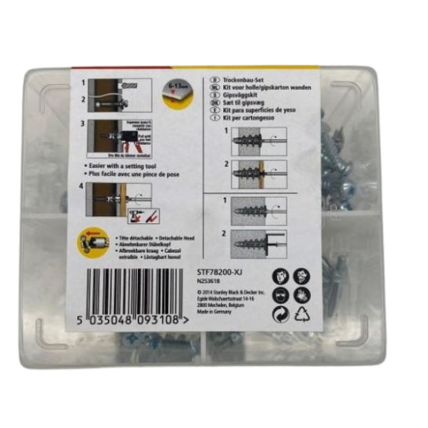 093108 - 58pc Plasterboard Hollow Wall Assortment Kit