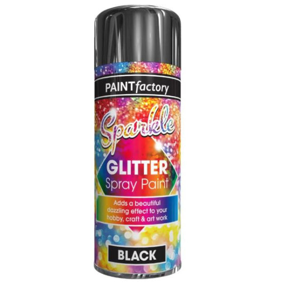 1604 - Glitter Spray Paint Black 200ml