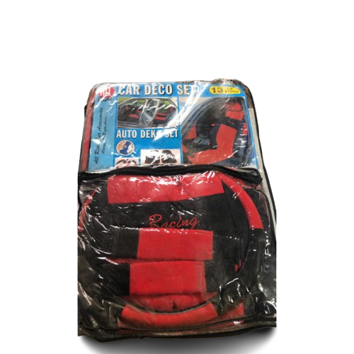 AR27609 - All Ride  Seat and Steering Cover Set with Mats 13pc 'racing' Red