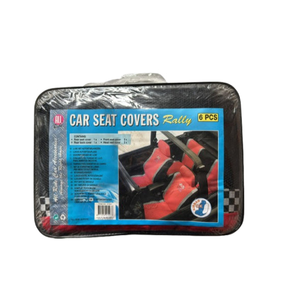 AR21527 - Car Seat Cover Set 6PC 'Rally' Red