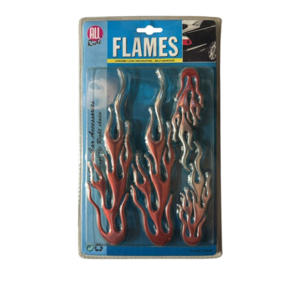 AR08923 - All Ride Sticker Kit Flame Large Chrome And Red
