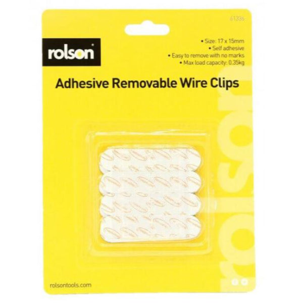 61336 - 12pc Small Removable Adhesive Wire Clips