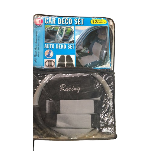AR27610 - All Ride Seat and Steering Cover Set with Mats 13pc 'racing' Grey