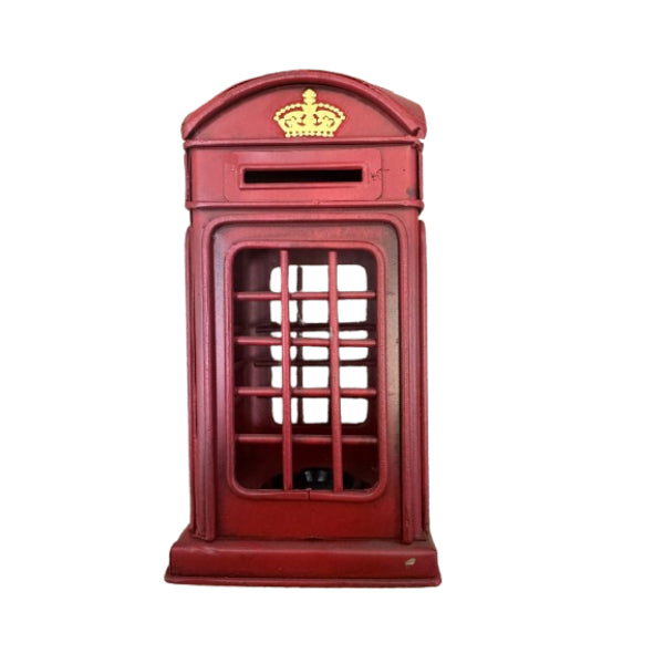 84109 - Telephone Box Metal Ornament Money Box
