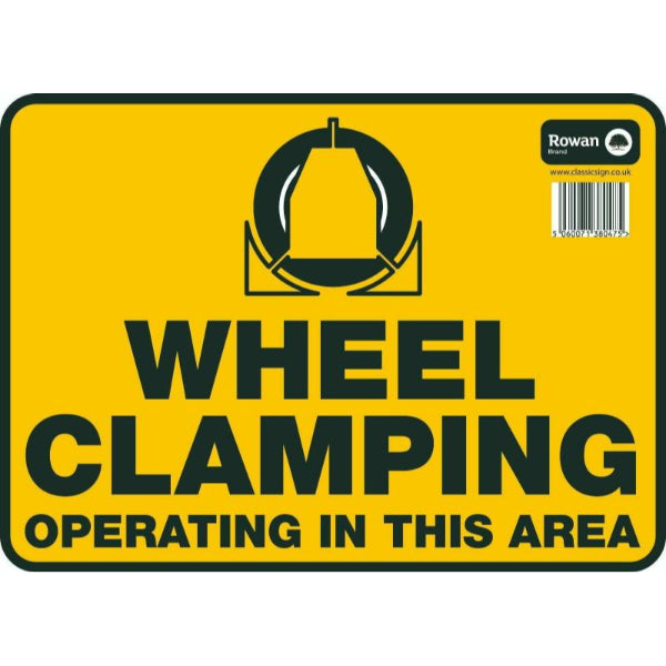 A4WHEELCLAMPING - Wheel Clamping Operating In This Area Sign — Neilsen ...