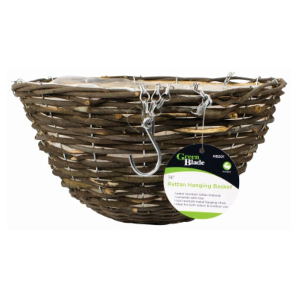 HB201 - Rattan Hanging Basket 14inch