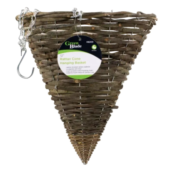 HB203 - Hanging Basket Rattan Cone 12inch