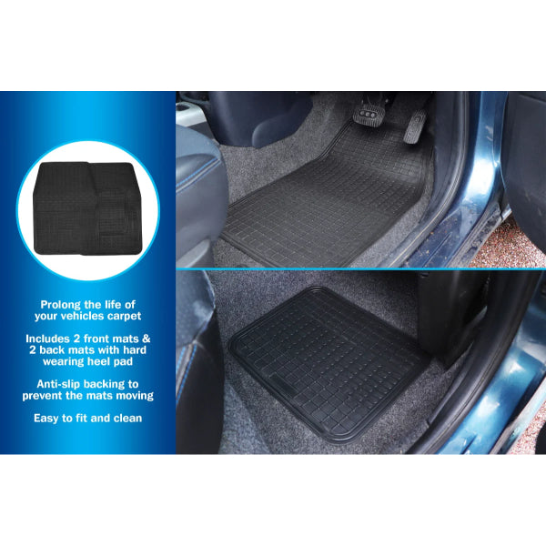 BRMS - 4pc Rubber Mat Set Black