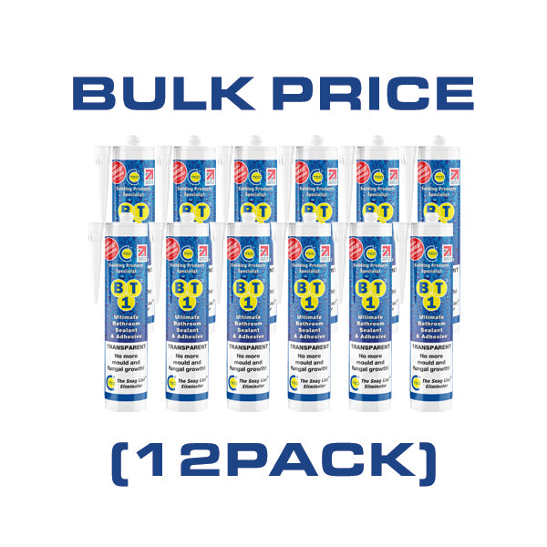 BT1 Ultimate Bathroom Adhesive & Sealant 290ml Transparent (12 PACK)