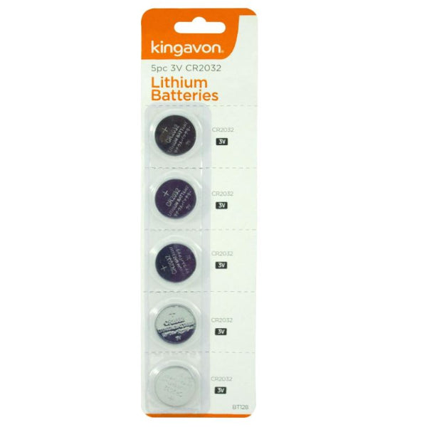 BT128 - 5pc CR2032 Lithium Batteries 3V