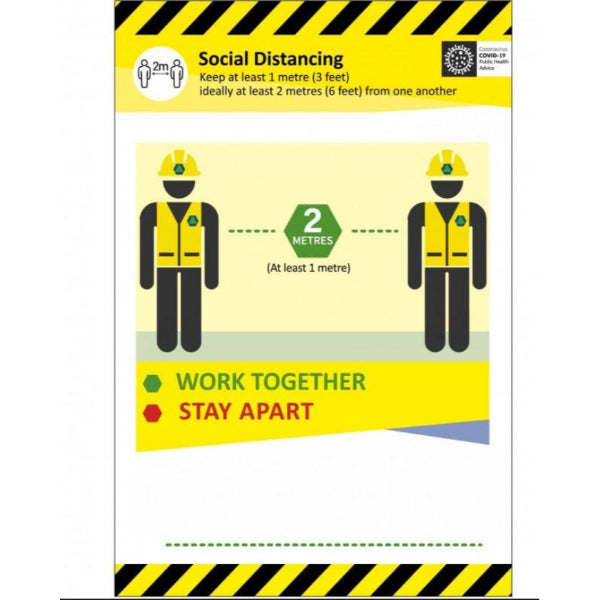 COVF.021 - Work Together Stay Apart Sign 200 x 300