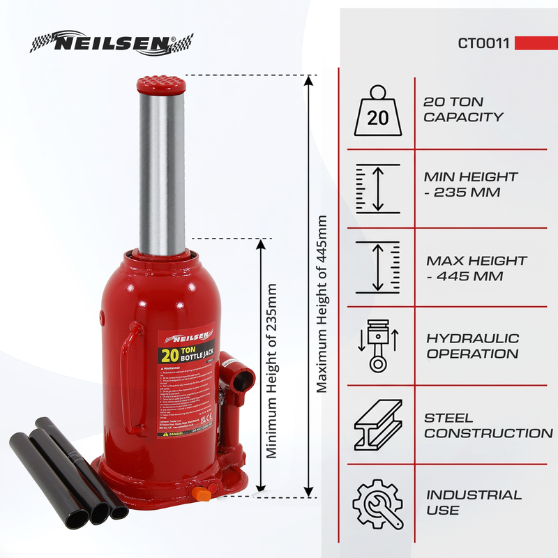 CT0011 - Hydraulic Bottle Jack - 20Ton