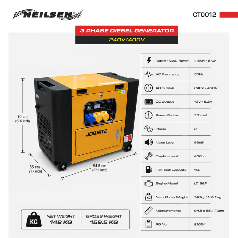 CT0012 - 240v / 400v Diesel Generator