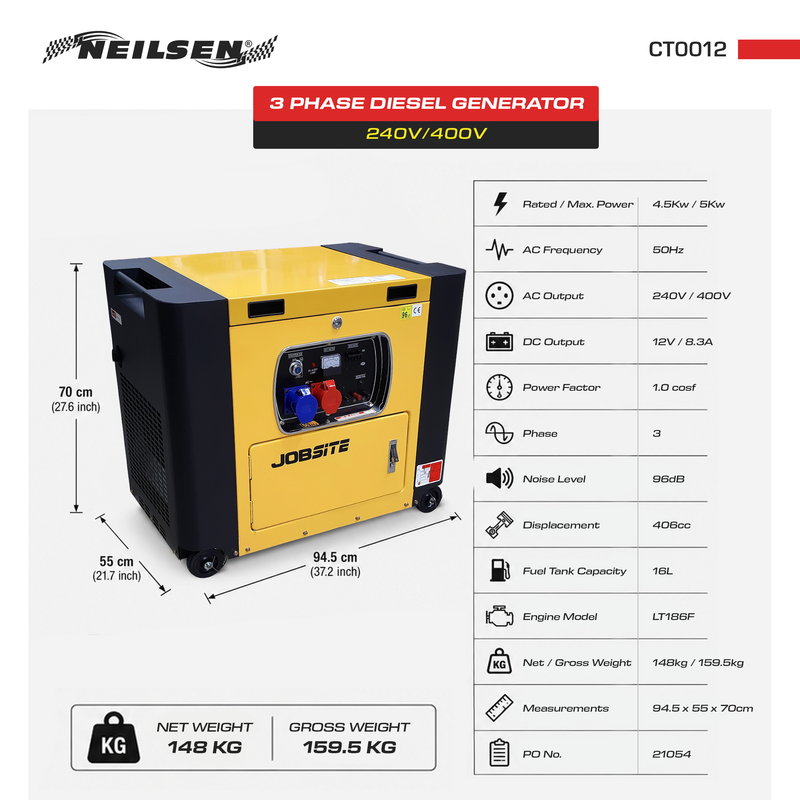 CT0012 - 240v / 400v Diesel Generator