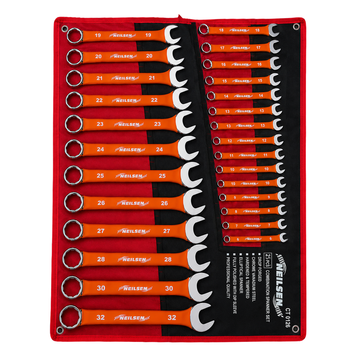 CT0126 - 25pc Combination Spanner Set — Neilsen Tools