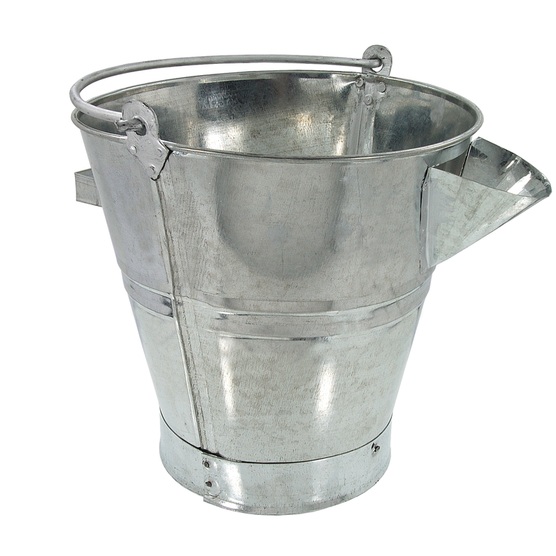 CT0278 - Galvanised V Lipped Tar Bucket New Improved Model
