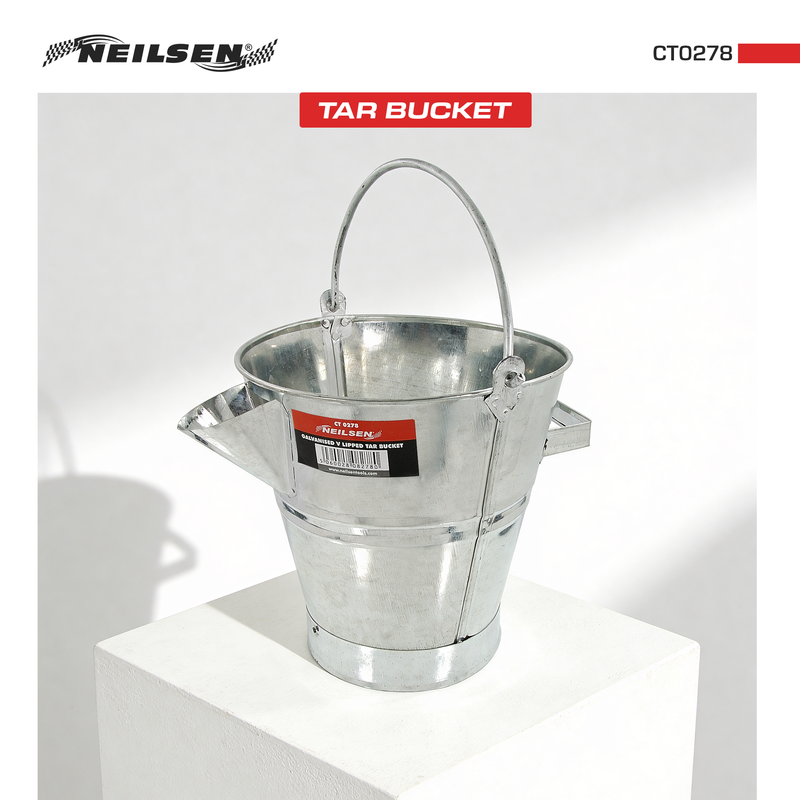 CT0278 - Galvanised V Lipped Tar Bucket New Improved Model