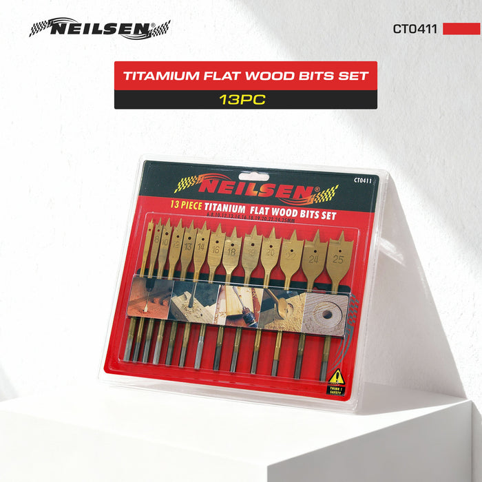 CT0411 - 13pc Flat Wood Drill Bits