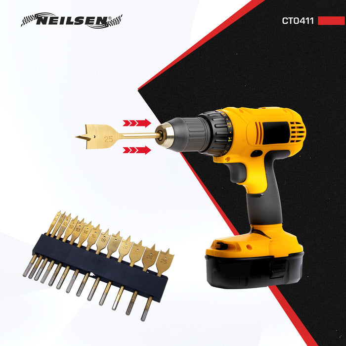 CT0411 - 13pc Flat Wood Drill Bits