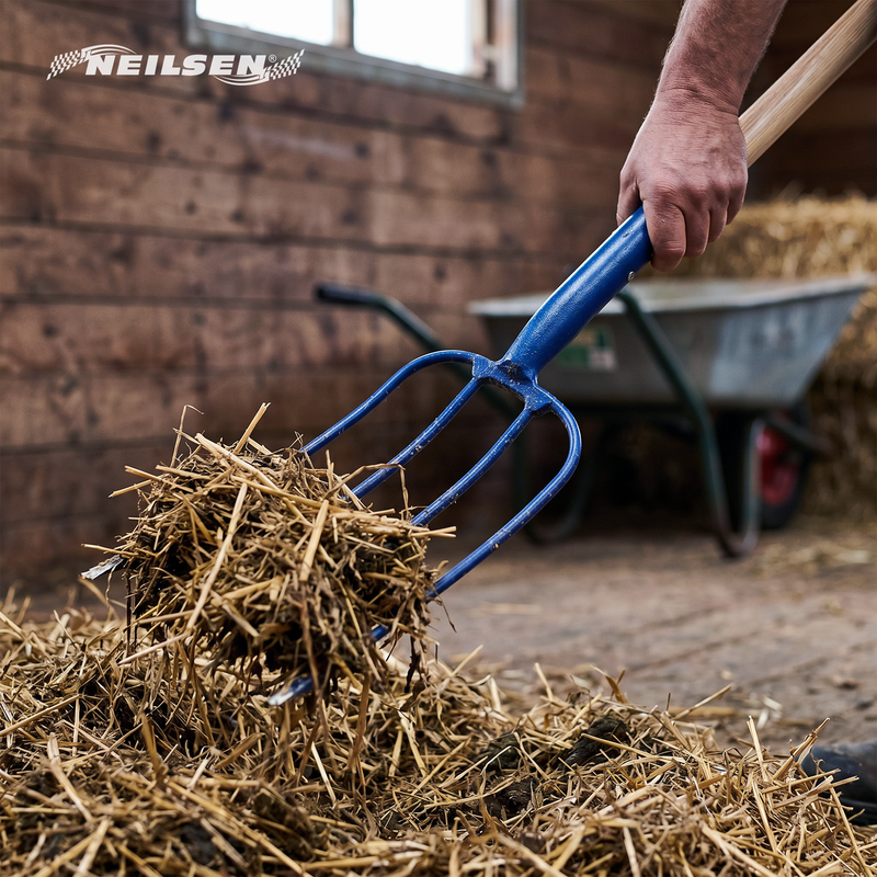 CT0435 - Manure Fork With Ash Wood Long Handle