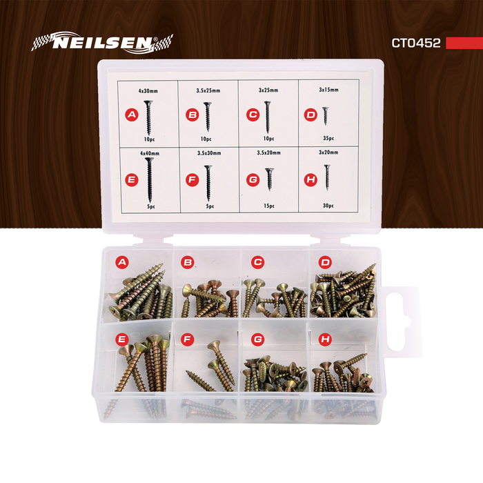 CT0452- 120pc Wood Screw Set - Assorted