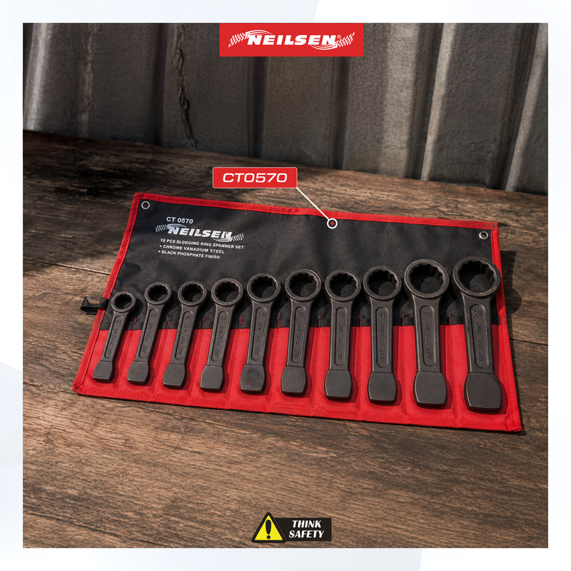 CT0570 - 10pc Slogging Ring Spanner Set