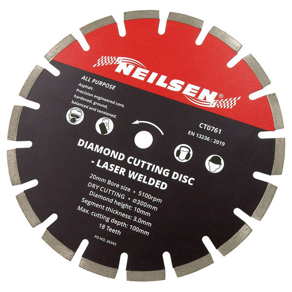 CT0761 - Diamond Disc 12 Inch Laser Weld / Asphalt Cutting — Neilsen Tools