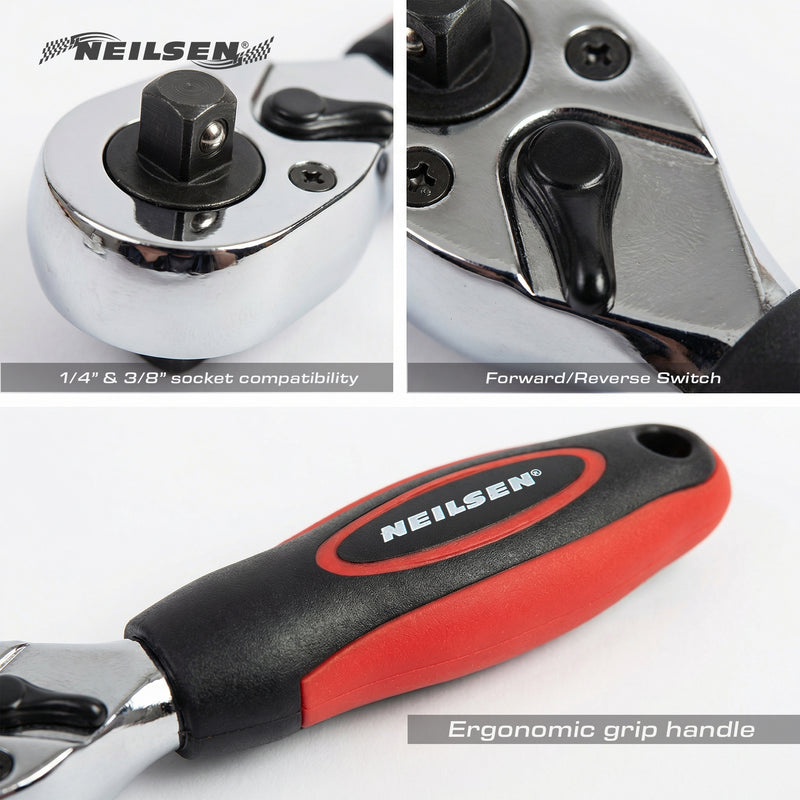 CT0806 - Dual Drive Ratchet – ¼" & ⅜" Combination Stubby
