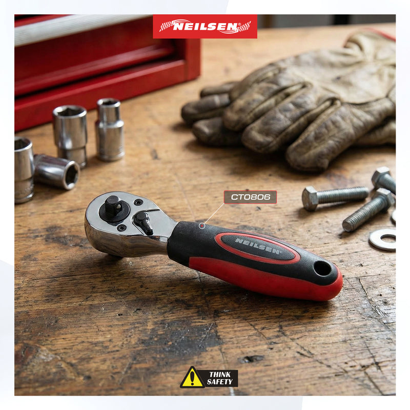 CT0806 - Dual Drive Ratchet – ¼" & ⅜" Combination Stubby