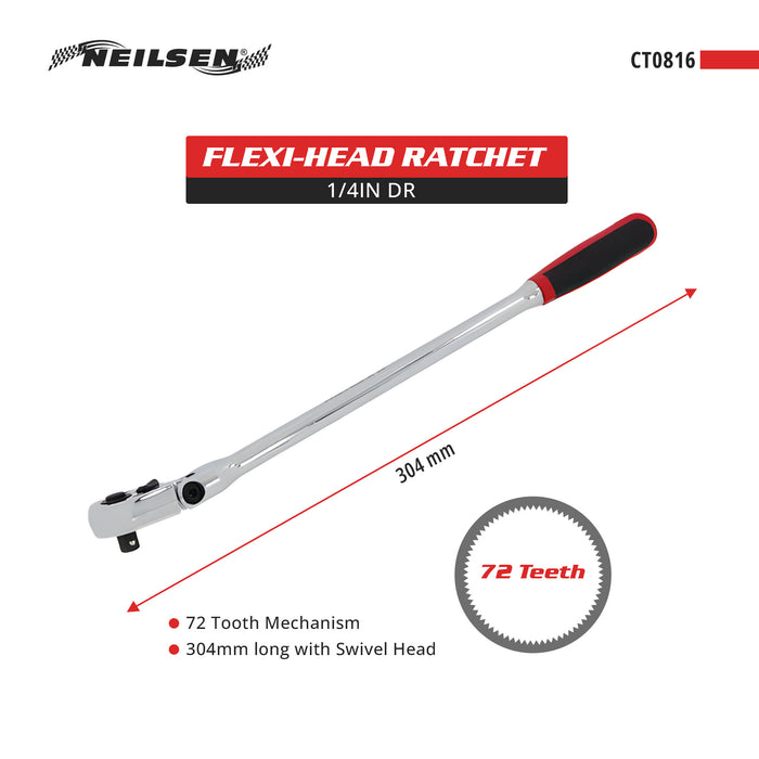 CT0816 - 1/4in DR Flexi-Head Ratchet