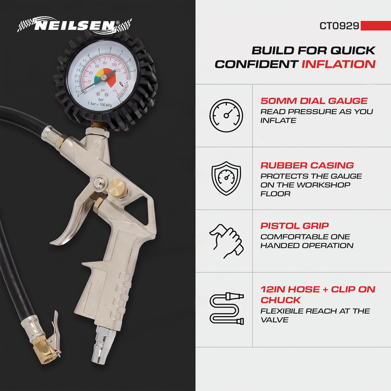 CT0929 - Tyre Inflator & Gauge