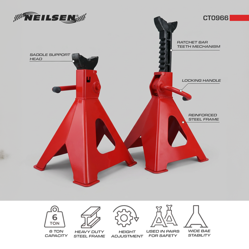 CT0966 - Axle Stands Heavy Duty - 6Ton