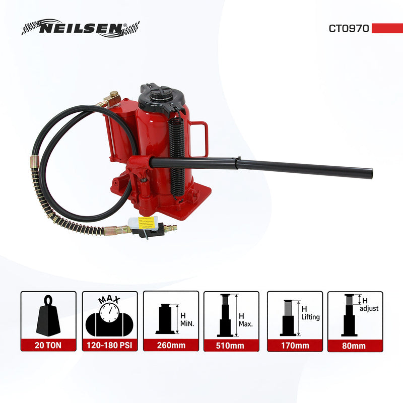 CT0970 - Air Hydraulic Bottle Jack - 20Ton