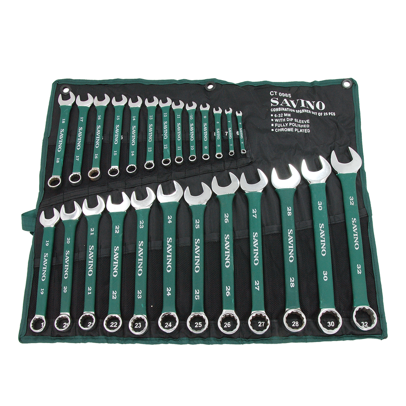 CT0985 - 25pc Green Dip Combination Spanner Set