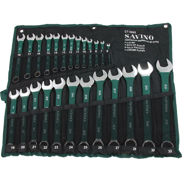 CT0985 - 25pc Green Dip Combination Spanner Set