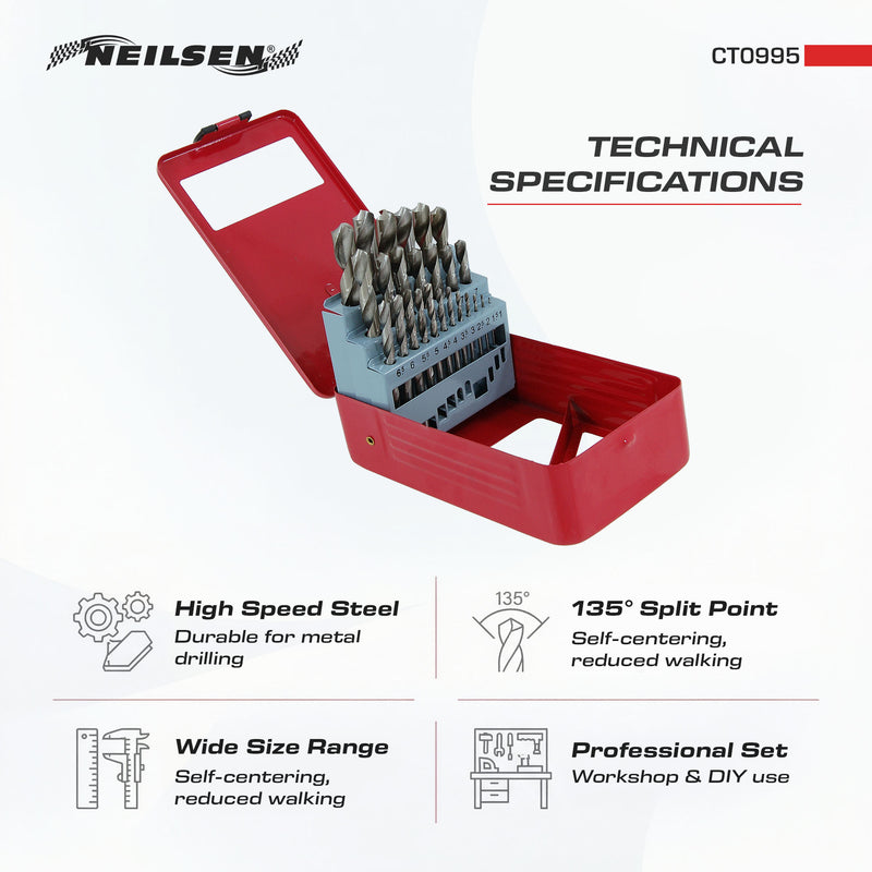 CT0995 - 25pc HSS Drill Set