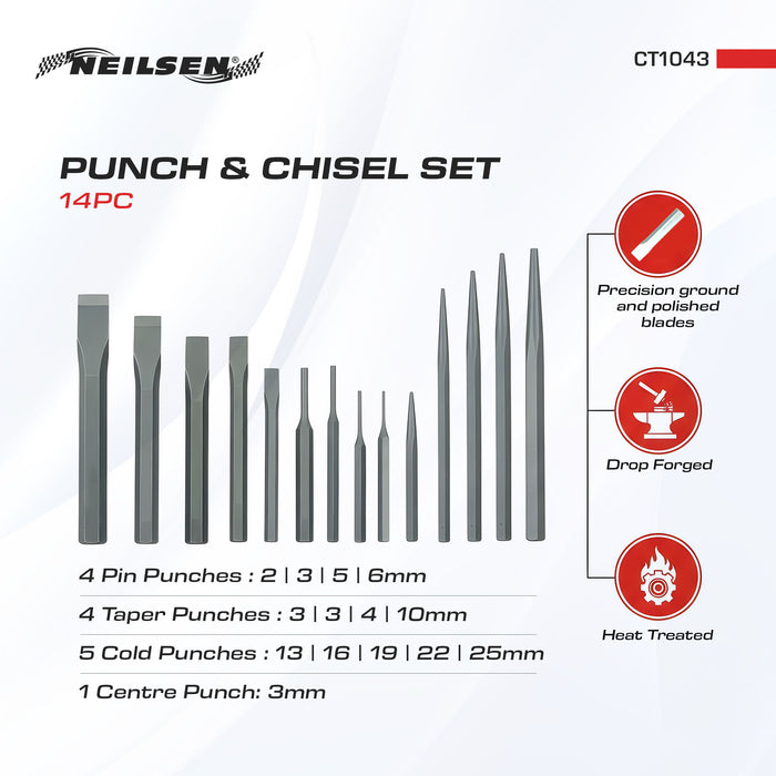 CT1043 - 14pc Punch & Chisel Set