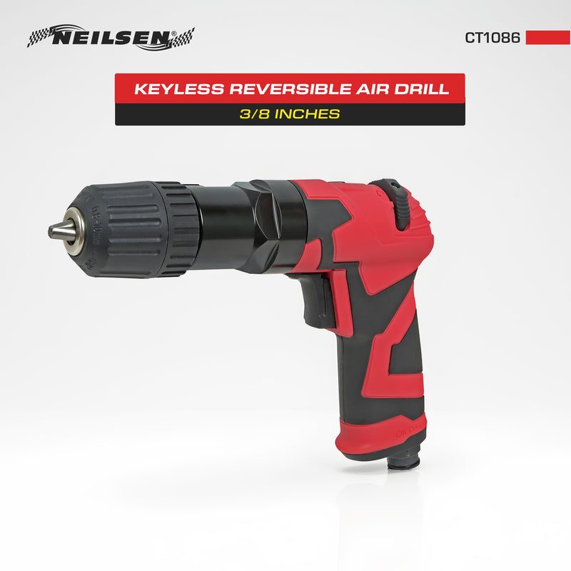 CT1086 - 3/8in  Keyless Reversible Air Drill, 10mm