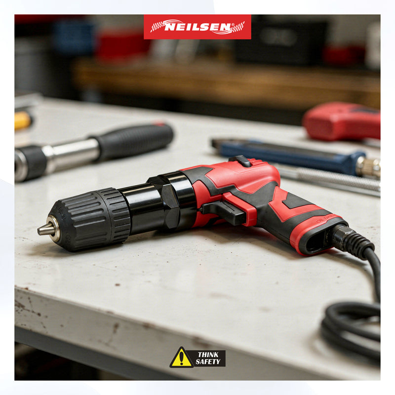 CT1086 - 3/8in  Keyless Reversible Air Drill, 10mm