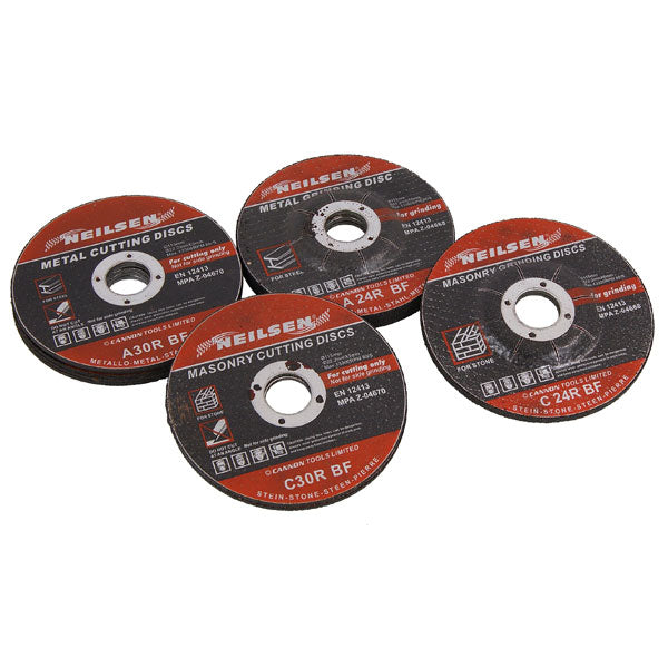 CT1188 - 115mm Cutting and Grinding Disc Set 10pc — Neilsen Tools