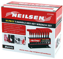 CT1191 - 10pc T-handle Hex Key Wrench Set 2-10MM (Metric)