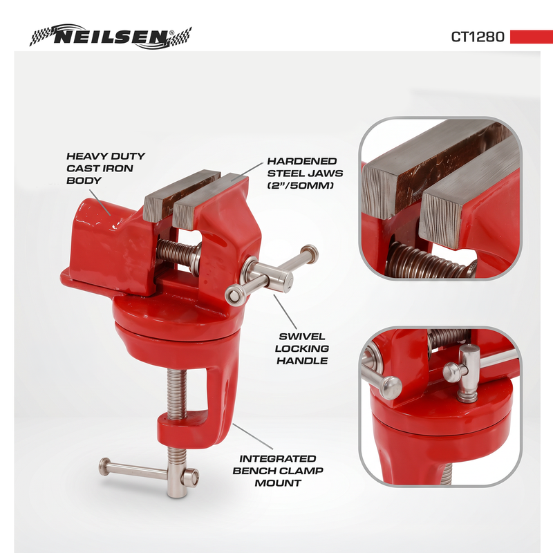CT1280 - Swivel Base Vice With Clamp 2" 50mm