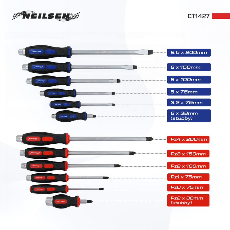 CT1427 - 12pc Pound Thru Screwdriver Set