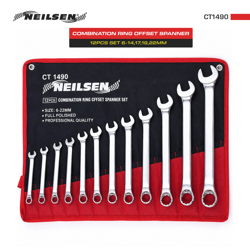 CT1490 - 12pcs Combination Ring Off Set Spanner Set