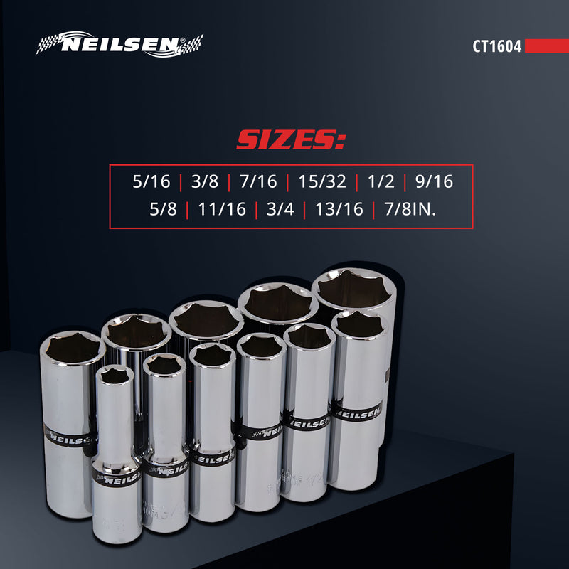 CT1604 - 11pc 3/8in DR SAE Deep Socket Set