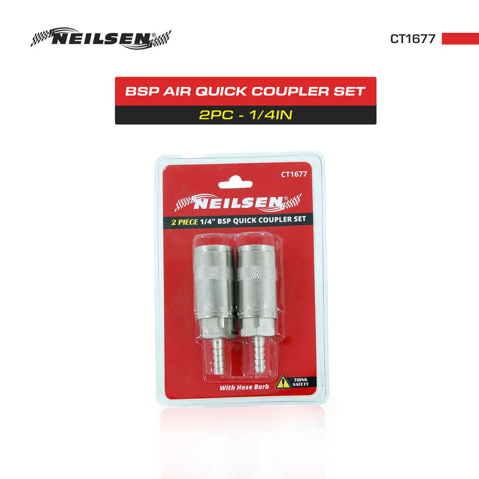 CT1677 - 2pc 1/4in BSP Quick Coupler Set
