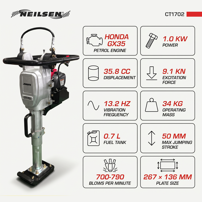 CT1702 - Petrol Tamping Rammer with Honda GX35 Engine