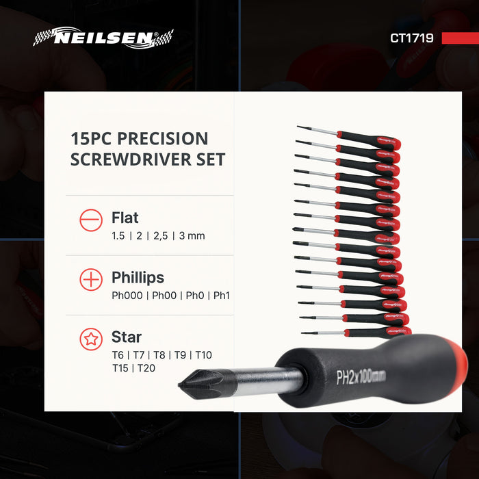 CT1719 - 15pc Precision Screwdriver Set